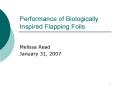 Performance of Biologically Inspired Flapping Foils