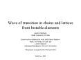 Wave of transition in chains and lattices from bistable elements