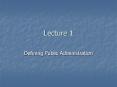 Defining Public Administration