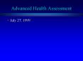 Advanced Health Assessment
