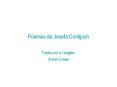 Poemes de Josefa Contijoch