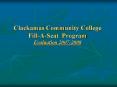 Clackamas Community College FillASeat Program Evaluation 20072008