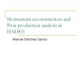Momentum reconstruction and Pion production analysis in HADES