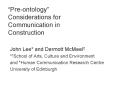 Preontology Considerations for Communication in Construction