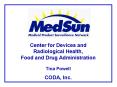 Center for Devices and Radiological Health, Food and Drug Administration Tina Powell