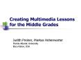 Creating Multimedia Lessons for the Middle Grades