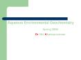 Aqueous Environmental Geochemistry