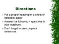 Directions