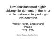Low abundances of highly siderophile elements in the lunar mantle: evidence for prolonged late accre