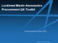 Lockheed Martin Aeronautics Procurement QA Toolkit