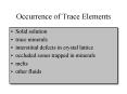 Occurrence of Trace Elements
