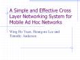 A Simple and Effective Cross Layer Networking System for Mobile Ad Hoc Networks