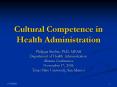 Cultural Competence in Health Administration