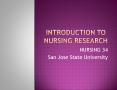 Introduction to Nursing Research