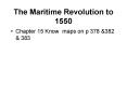 The Maritime Revolution to 1550