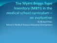 The Myers Briggs Type Inventory MBTI in the medical school curriculum an evaluation