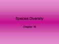 Species Diversity