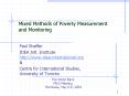 Mixed Methods of Poverty Measurement and Monitoring
