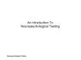 An Introduction To Neuropsychological Testing