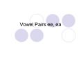 Vowel Pairs ee, ea