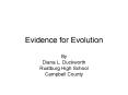 Evidence for Evolution