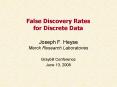False Discovery Rates for Discrete Data