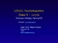 LCS121: Psycholinguistics Class 5 12705 Pomona College, Spring'05