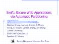 Swift: Secure Web Applications via Automatic Partitioning