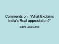 Comments on: What Explains Indias Real appreciation