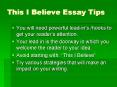 This I Believe Essay Tips