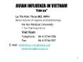 AVIAN INFLUENZA IN VIETNAM Cum ga