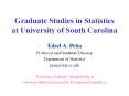 Graduate Studies in Statistics at University of South Carolina