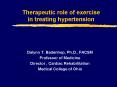 Therapeutic role of exercise in treating hypertension