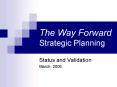 The Way Forward Strategic Planning
