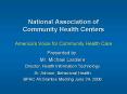 National Association of Community Health Centers Americas Voice for Community Health Care