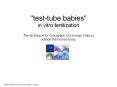 "testtube babies" in vitro fertilization