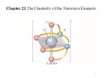 Chapter 22 The Chemistry of the Transition Elements