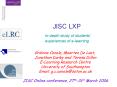 JISC LXP Indepth study of students experiences of elearning