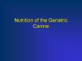 Nutrition of the Geriatric Canine