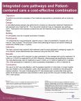 Integrated care pathways and Patientcentered care a costeffective combination