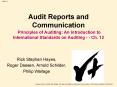 Audit Reports and Communication Principles of Auditing: An Introduction to International Standards o