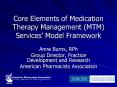 Core Elements of Medication Therapy Management MTM Services Model Framework