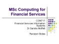 MSc Computing for Financial Services