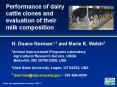 Performance of dairy cattle clones and evaluation of their milk composition
