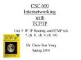 CSC 600 Internetworking with TCPIP