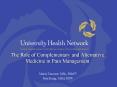 The Role of Complementary and Alternative Medicine in Pain Management