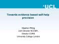 Towards evidence based selfhelp provision