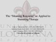 The Meaning Response as Applied to Stuttering Therapy