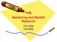 Marketing and Market Research