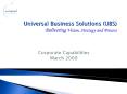 Universal Business Solutions UBS Delivering Vision, Strategy and Process